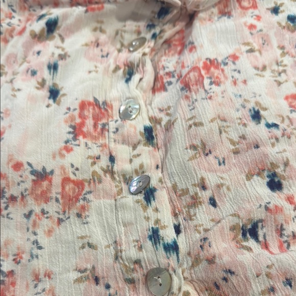 Floral Button-Down Women's Top Small - Picture 3 of 4